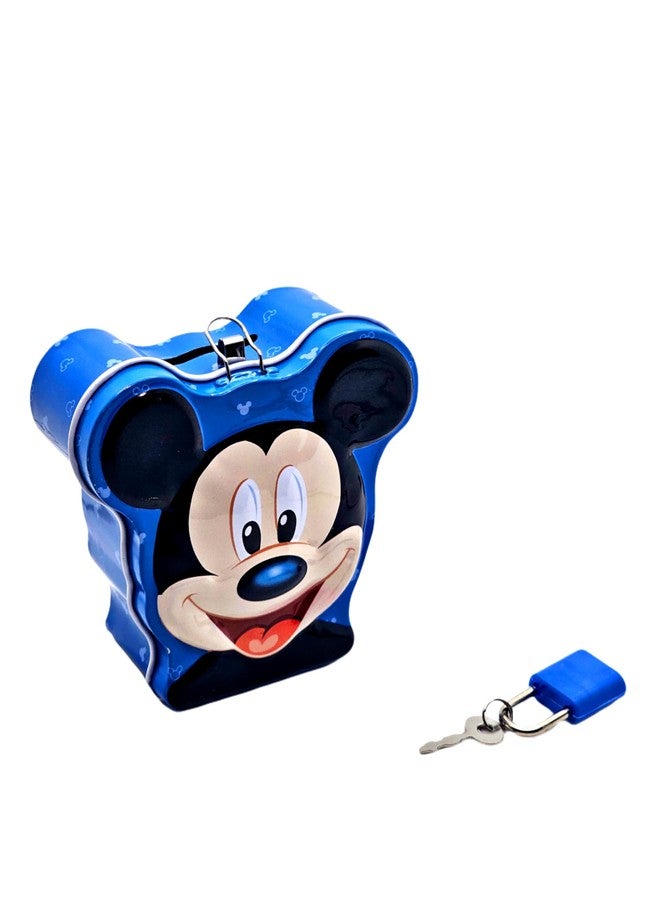 SSKR GNR Mini Metal Coin Bank/Piggy Bank with Lock & Key for Kids | Birthday, Educational Learning, Return Gift (Dark Blue) - Image 1